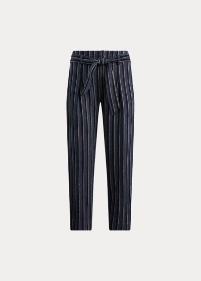 Women's Ralph Lauren Striped Cotton-Linen Pants | 024837FGE